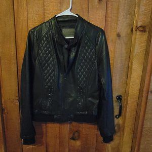 Ci Sono By Cavalini Faux Leather Jacket Black - Size Large